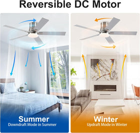 Rayqueen low-profile flush-mount design fits rooms with limited ceiling height.