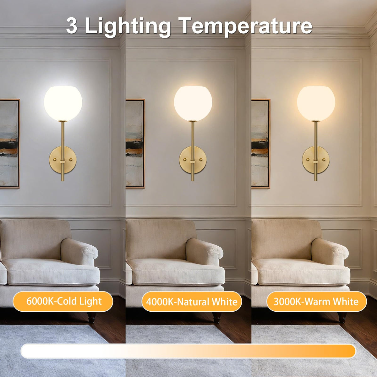 Rayspan milky-shade sconce for diffused, calm bedroom lighting