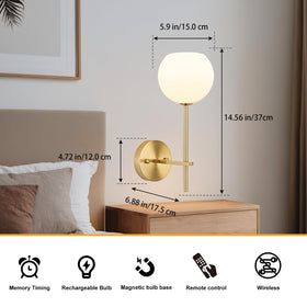 Rayspan remote-controlled sconce with adjustable brightness and color temperature
