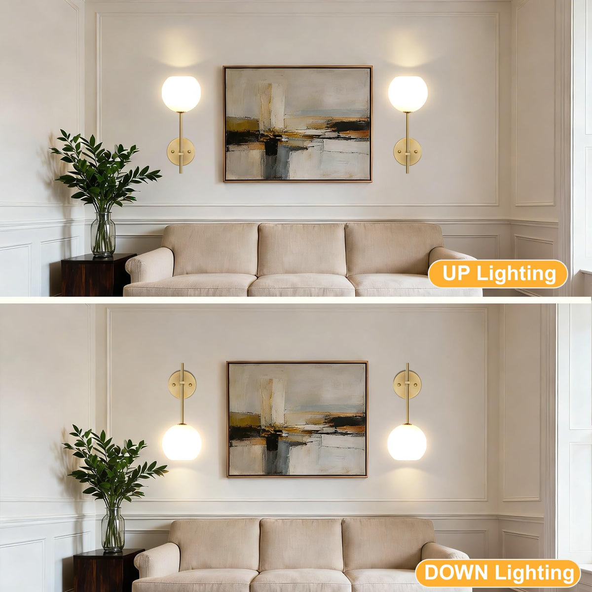 Rayspan sconce timer feature for hands-free evening lighting