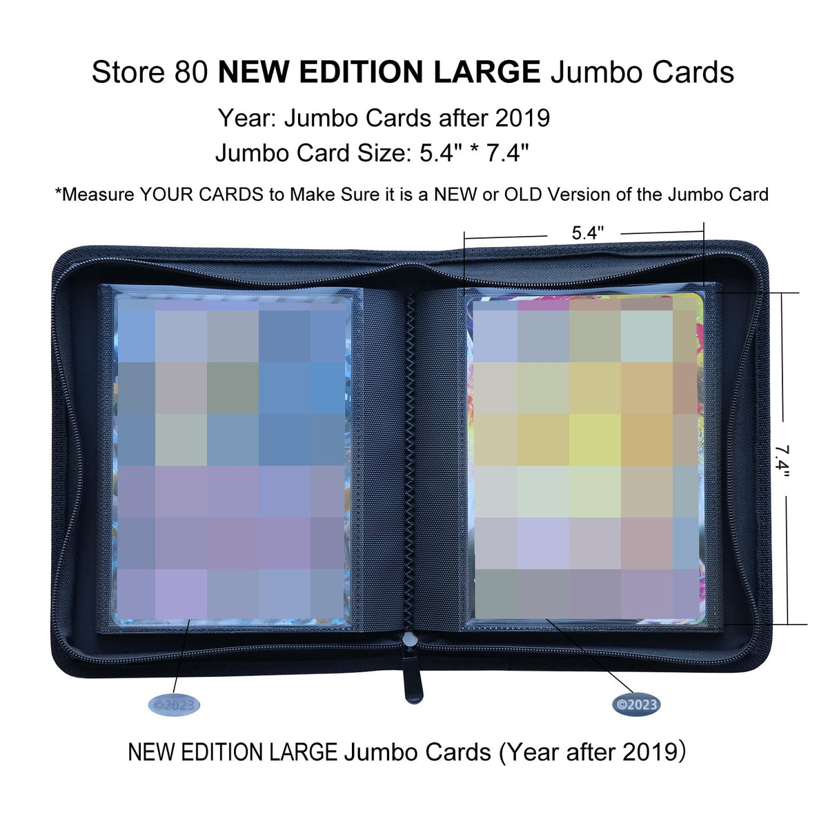 Rayvol jumbo card binder spine view highlighting slim ringless design.