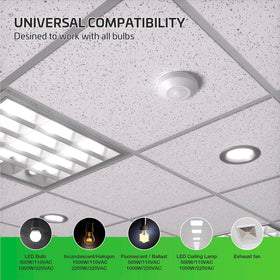 RAYZEEK ceiling-mount installation fits garages, basements, and commercial spaces.