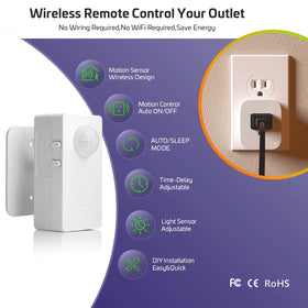 Rayzeek motion sensor detects movement to automate lighting and devices.