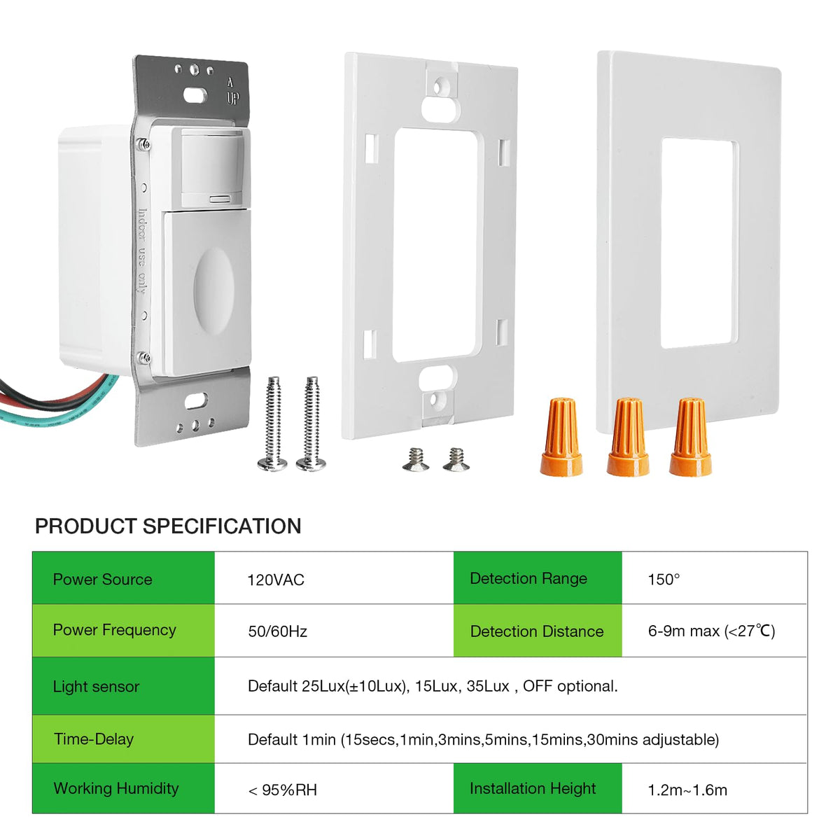 Rayzeek motion sensor switch fireproof design highlights safety and durability.