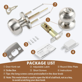 RAZCC door knob close-up stainless steel showing durable construction