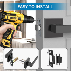RAZCC door lever kit includes latch, screws, and instructions for quick install.
