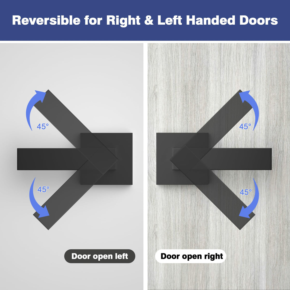 RAZCC matte black interior door lever ideal for hallways and closets