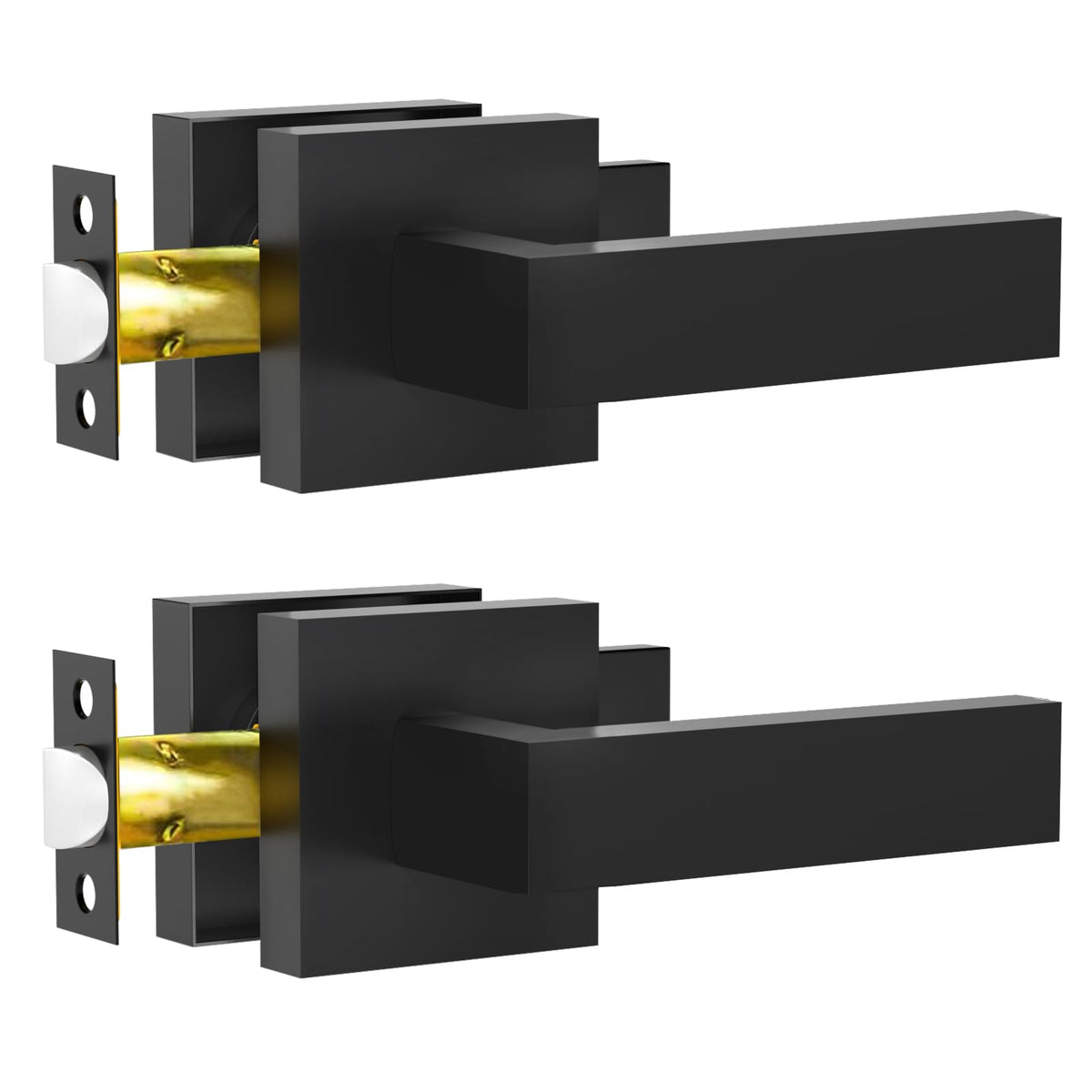 RAZCC passage door lever matte black for high‑traffic hallways and closets.