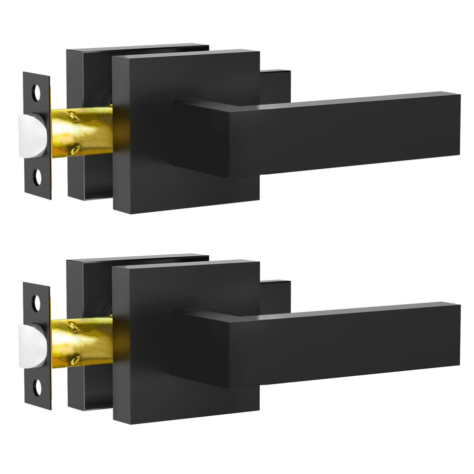 RAZCC passage door lever matte black for high‑traffic hallways and closets.
