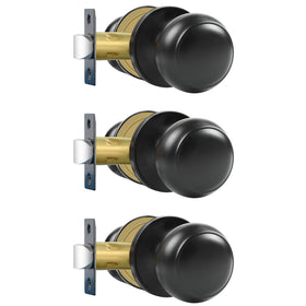 RAZCC passage knob matte black pack shown on multiple interior doors for durable daily use