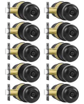 RAZCC privacy door knob matte black closeup showing rust-free finish for humid spaces