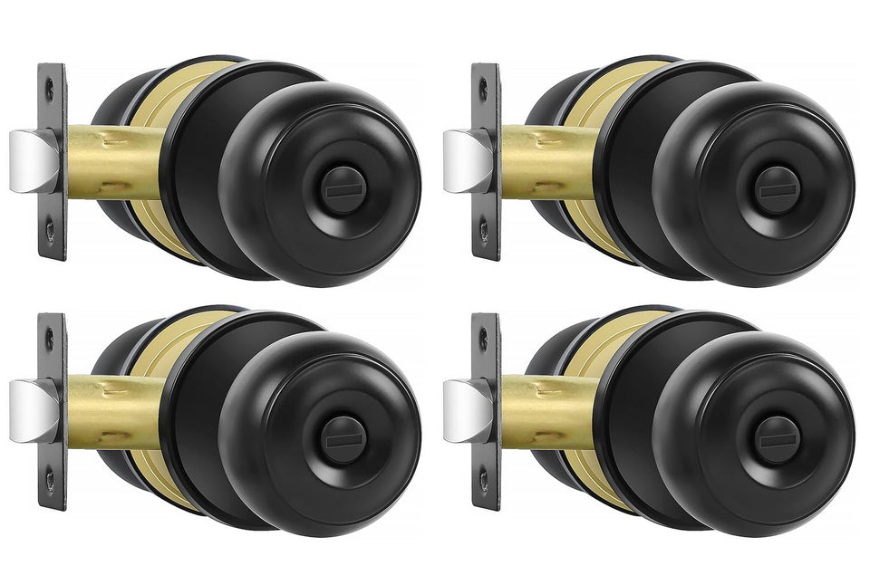 RAZCC privacy door knob with round handle for interior doors, ideal for bedrooms and bathrooms.