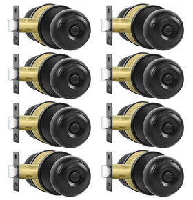 RAZCC privacy door knobs matte black eight-pack for cohesive interior privacy.