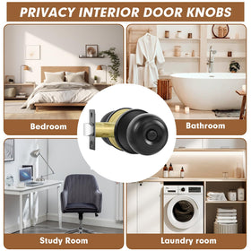 RAZCC privacy knob thumb-turn detail for easy inside privacy control.