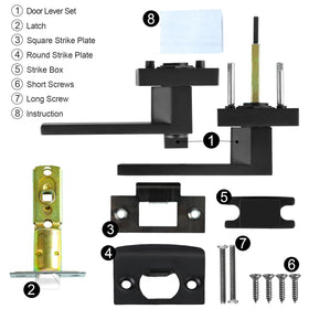 RAZCC privacy lever front view shows sleek matte black finish