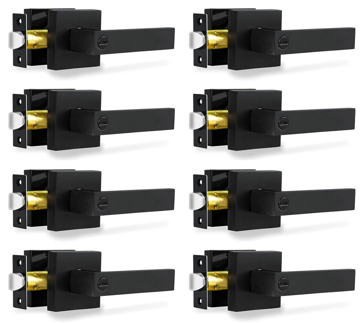 RAZCC privacy door lever matte black front view shows durable, modern interior hardware.