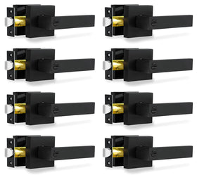 RAZCC privacy door lever matte black front view shows durable, modern interior hardware.