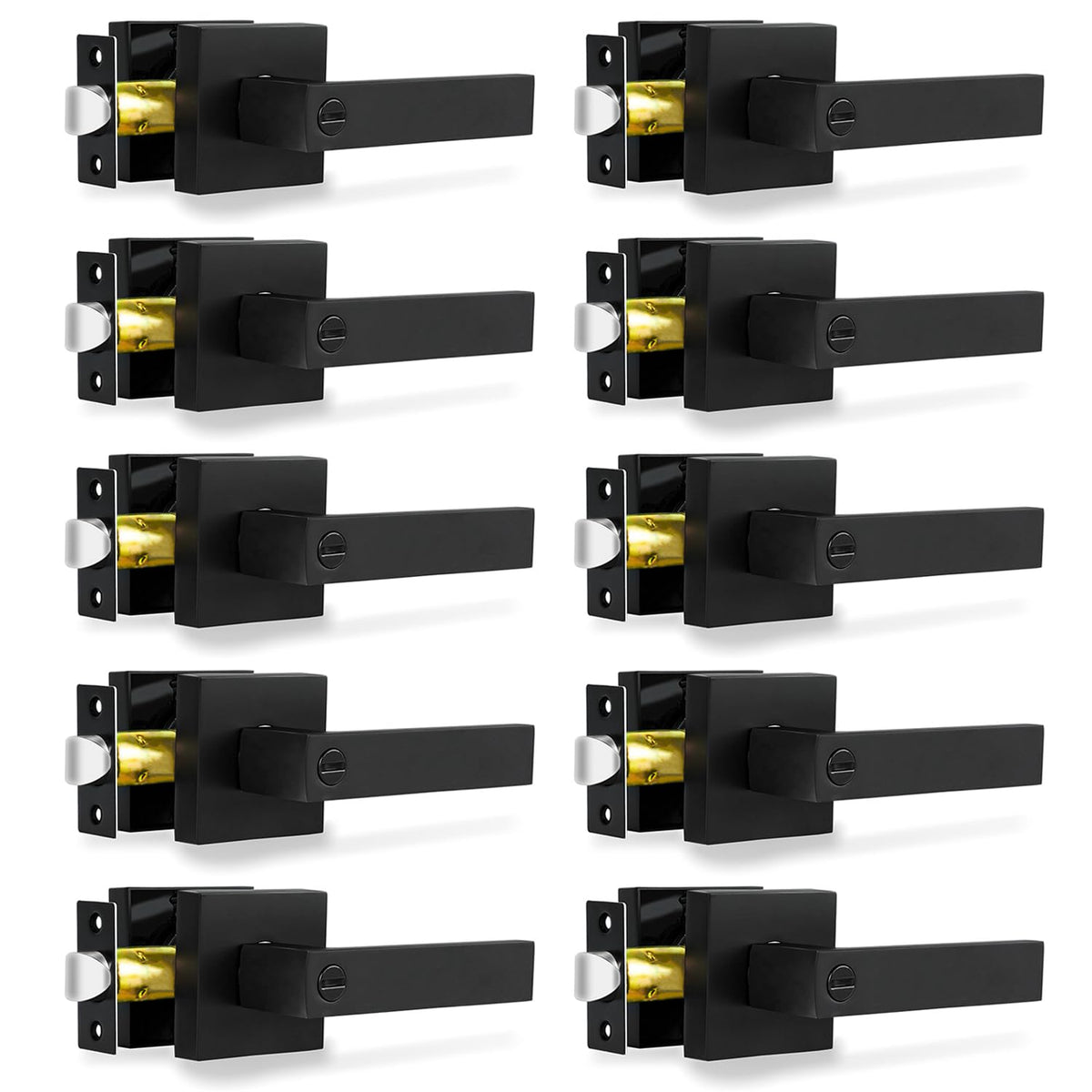 RAZCC privacy lever matte black pack for multiple rooms with cohesive look