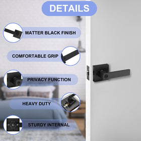RAZCC privacy lever square strike plate for clean installation