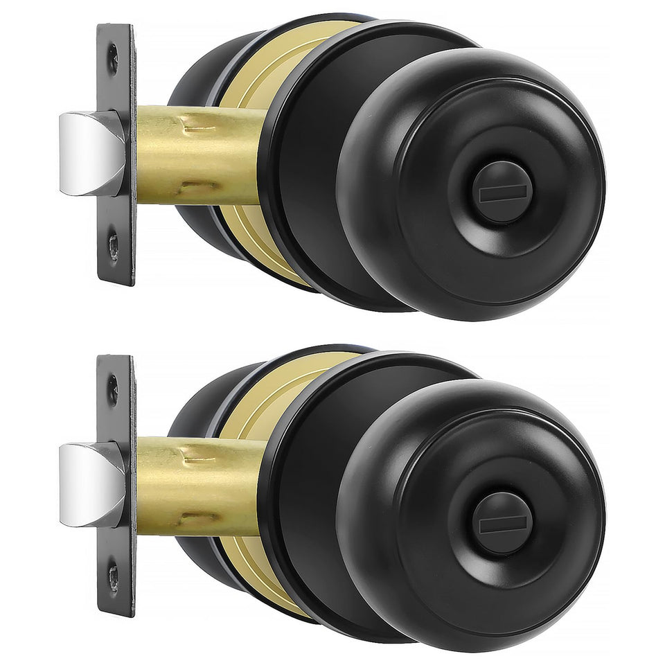 RAZCC privacy knob matte black close-up highlights premium stainless steel finish and durability.
