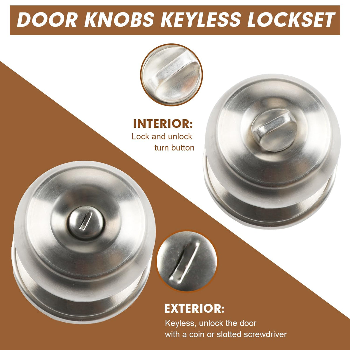 RAZCC reversible door knob for left or right handed doors