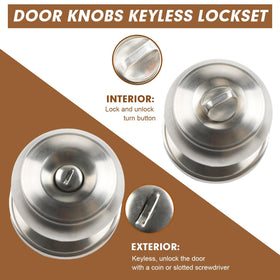 RAZCC reversible door knob for left or right handed doors