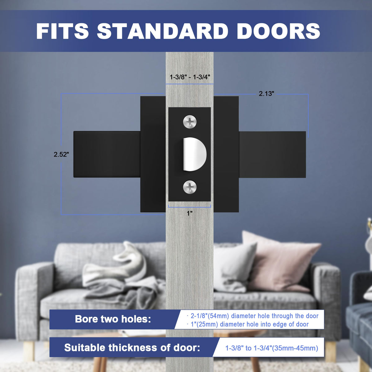 RAZCC square strike plate and latch ensure smooth interior door operation