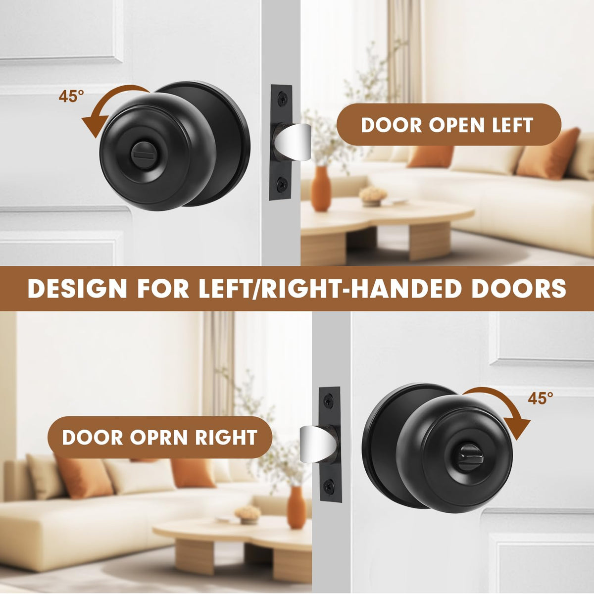RAZCC privacy knob thumb-turn detail emphasizes convenient inside operation
