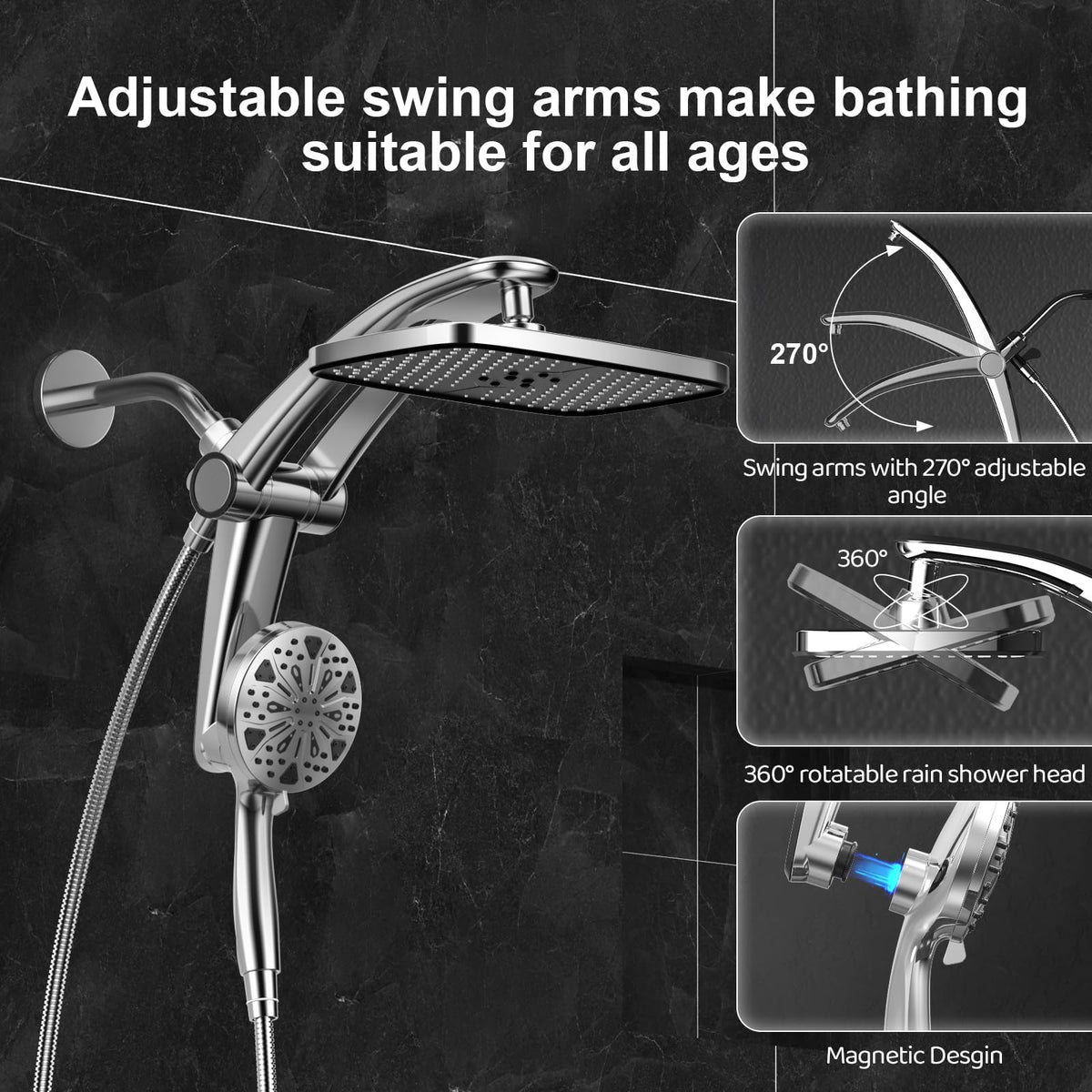 Razime adjustable-angle mount lets you aim rainfall precisely.