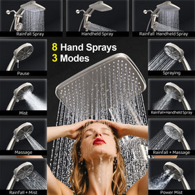Razime adjustable rain angle to customize rainfall for shoulders and back
