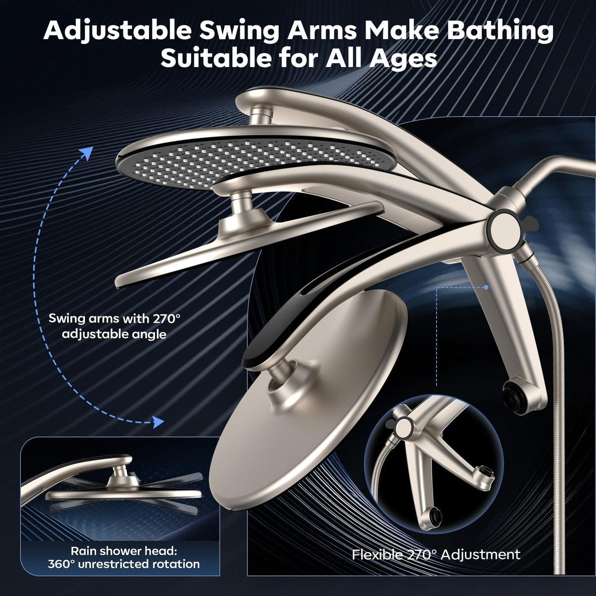 Razime all-in-one shower system with magnetic dock ready for use.