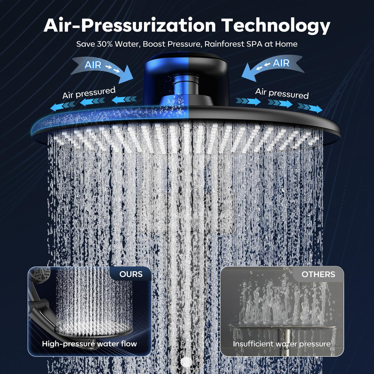 Razime nine-spray handheld with turbo streams for versatile cleaning modes
