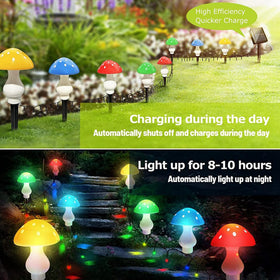 RCFINE colorful mushroom lights brighten garden paths for evenings outdoors.