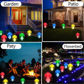RCFINE waterproof mushroom lights endure weather for year-round yard decor.