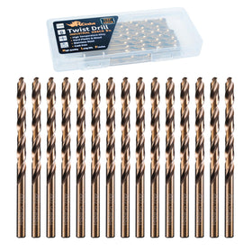 RCINDUS 15-piece cobalt drill bit set in a plastic case for organized storage