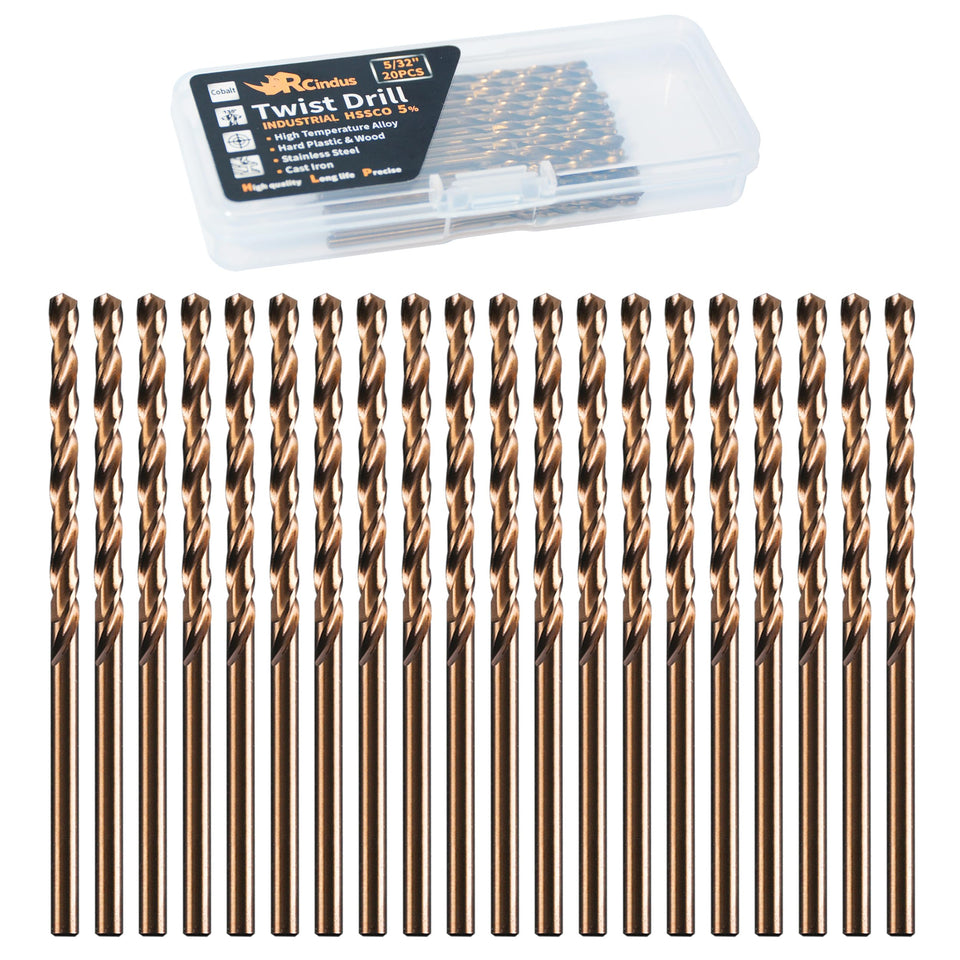 RCINDUS 5/32in cobalt drill bits set in case for easy storage and access