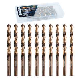 RCINDUS 9/32 inch cobalt drill bit set in a 10-pack for metal drilling