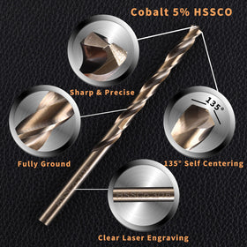 RCINDUS M35 cobalt drill bits in package delivering high hardness for tough metals.