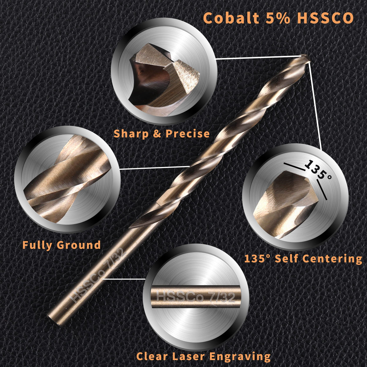 RCINDUS M35 cobalt HSS drill bit for drilling hard metals