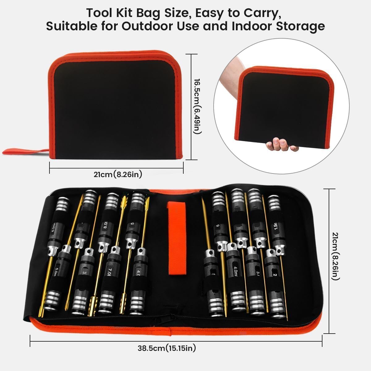 RCpow ergonomic anti-slip handles shown for comfortable, precise use