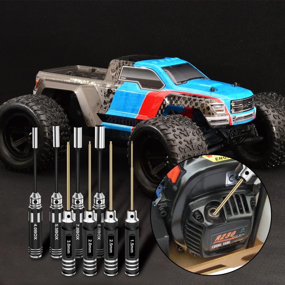 RCpow hex drivers with clearly marked handles for size identification.