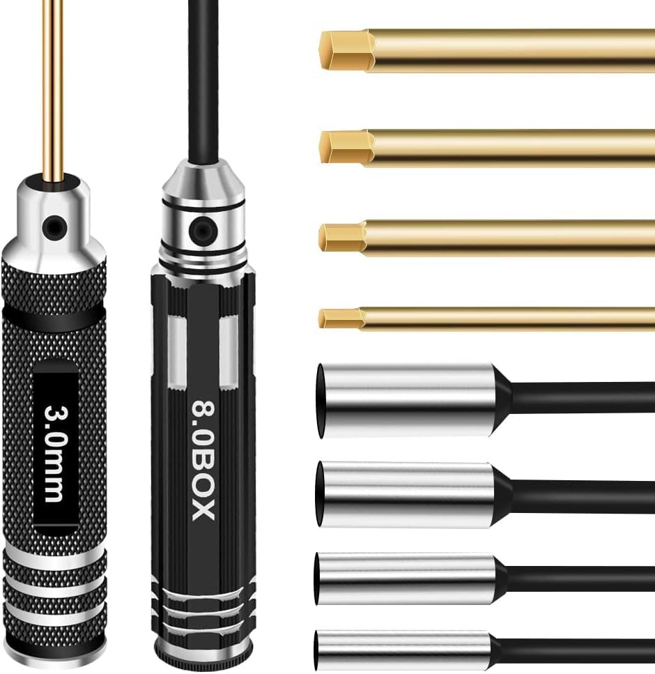 RCpow hex driver sizes range from 0.9mm to 8.0mm for versatility.