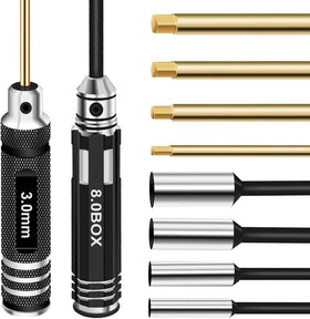 RCpow hex driver sizes range from 0.9mm to 8.0mm for versatility.