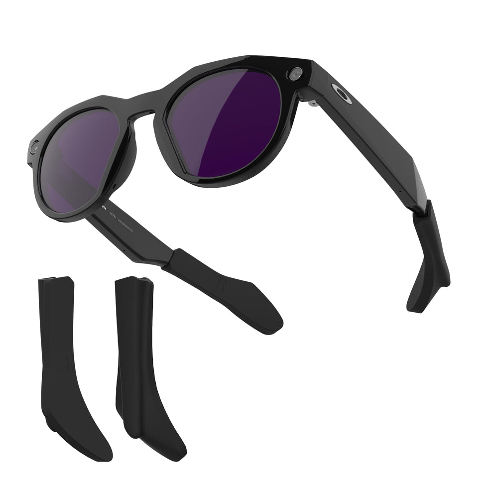 RCstyle HiBloks ear grip mounted on Oakley Meta HSTN for anti-slip hold