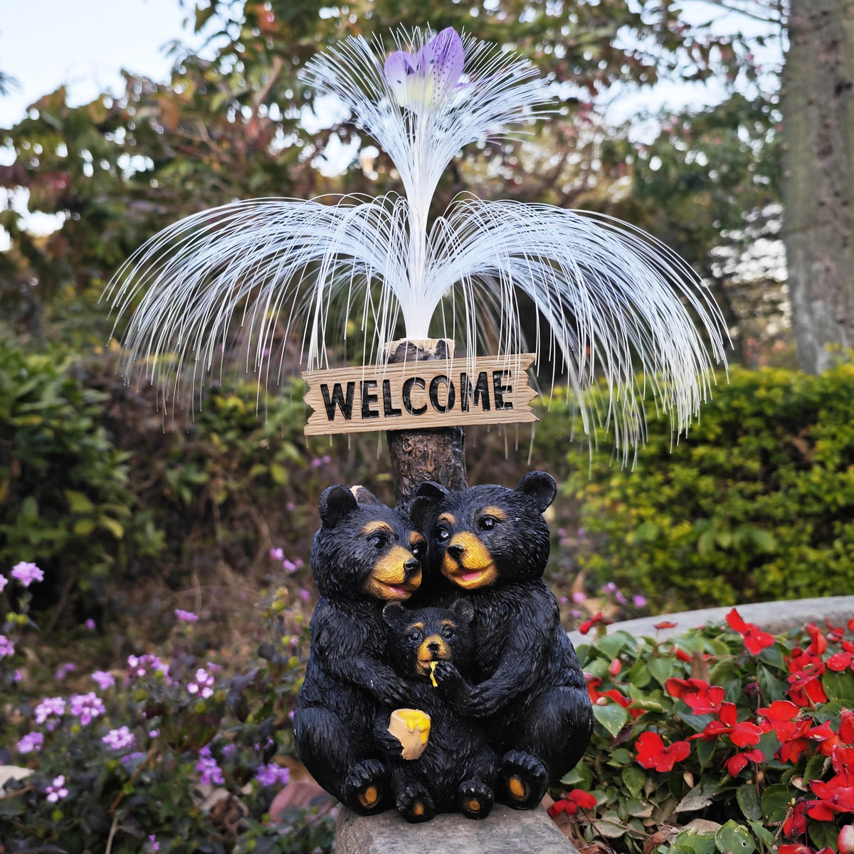 RCTTICUU bear family figurine outdoors brightens patios and entrances.