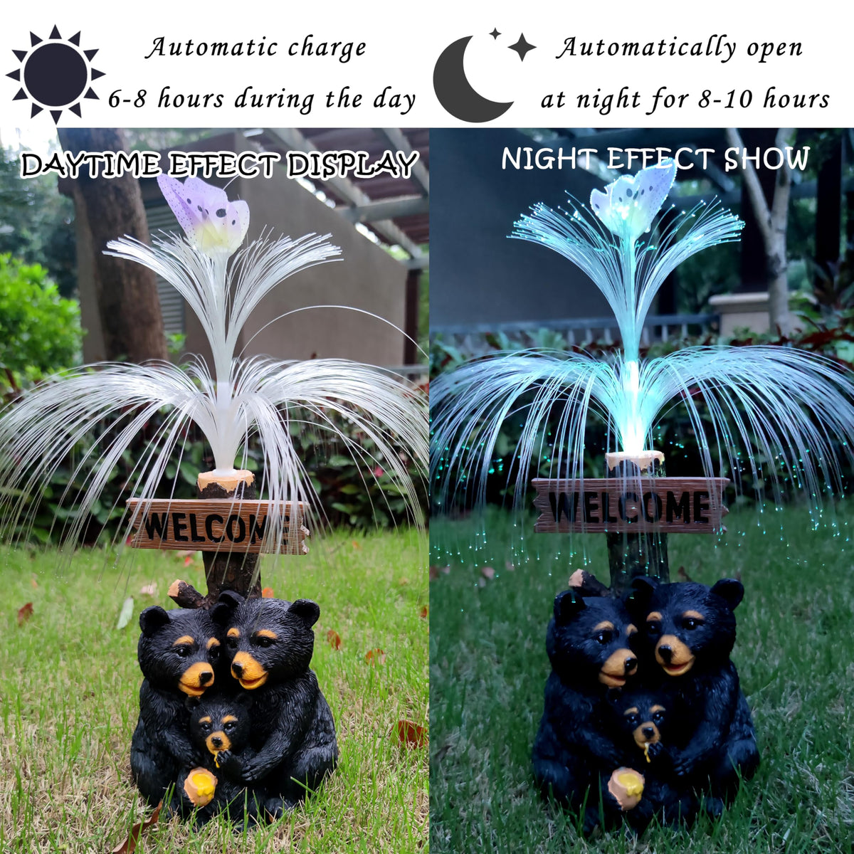 RCTTICUU resin bear statue with UV coating resists fading and weather.
