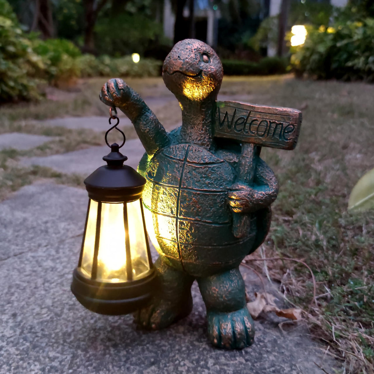 RCTTICUU resin turtle figurine with UV coating resists sun fading.