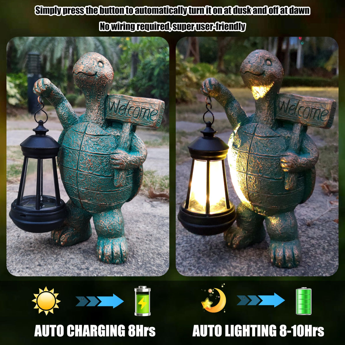 RCTTICUU weather-resistant sculpture withstands rain and sun for year-round display.