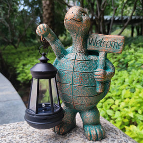 RCTTICUU welcome-sign turtle figurine adds friendly ambiance to patios.
