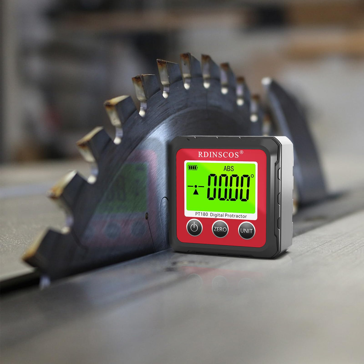 RDINSCOS magnetic angle gauge with V-groove for secure attachment